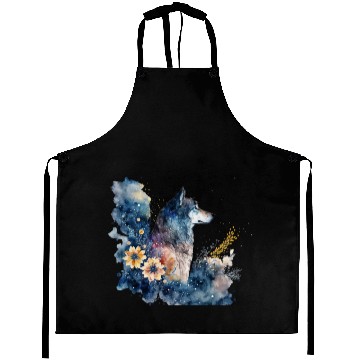 Discover Wolf Print, Cosmic Wolves, Animal Print, Cosmos Aprons