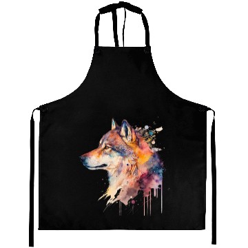 Discover Wolf Print, Cosmic Wolves, Animal Print, Cosmos Aprons