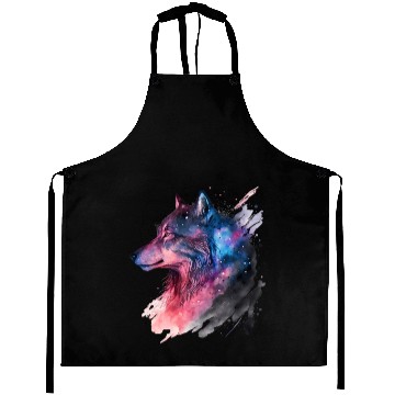 Discover Wolf Print, Cosmic Wolves, Animal Print, Cosmos Aprons