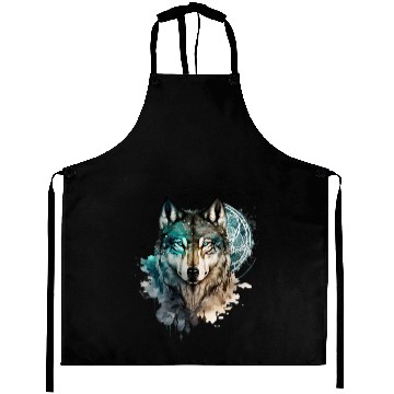 Discover Wolf Print, Cosmic Wolves, Animal Print, Cosmos Aprons