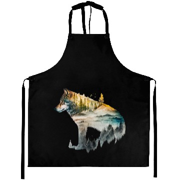 Discover Wolf Print, Cosmic Wolves, Animal Print, Cosmos Aprons