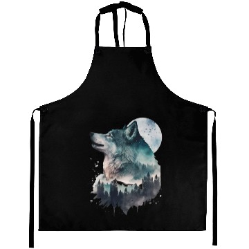 Discover Wolf Print, Cosmic Wolves, Animal Print, Cosmos Aprons