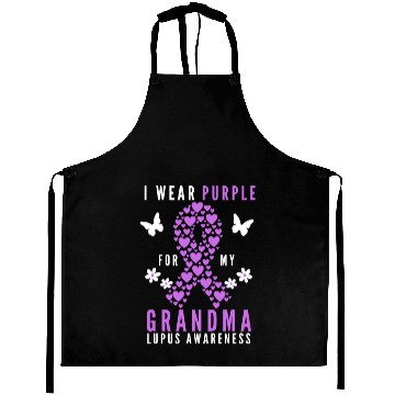 Discover I wear purple for my grandma lupus awareness Aprons