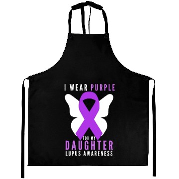 Discover I wear purple for my daughter lupus awareness Aprons