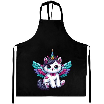 Discover Lavender Unicorn Cat with Sparkles Aprons