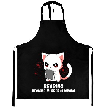 Discover Reading - Reading Cat - Dark Humor - Reading Book Aprons