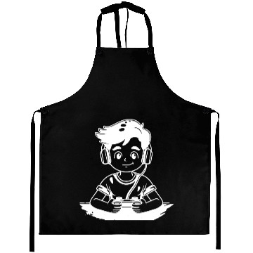 Discover Gaming Boy Sketch Aprons