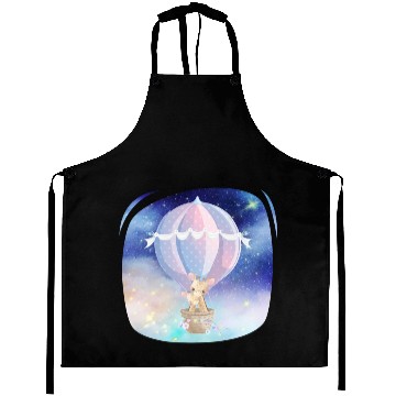 Discover Giraffe And Child Flying Sky Using Hot Balloon Aprons