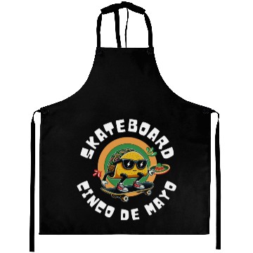 Discover funny skateboard Cinco de mayo Aprons