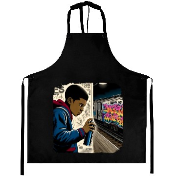 Discover AI Teen in Underground Subway Layup -Masked Border Aprons