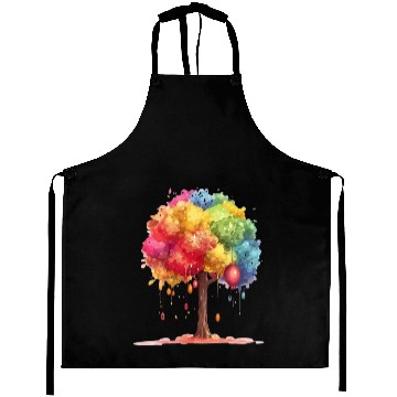 Discover Colorful Dripping Tree Fantasy Aprons