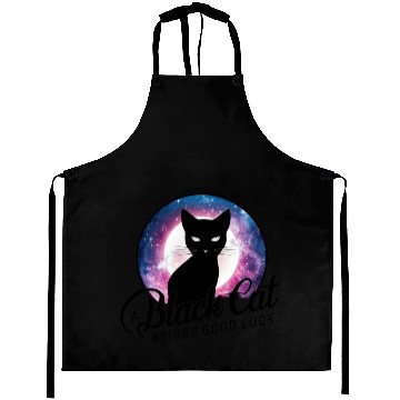 Discover Cosmic Luck Black Cat Aprons