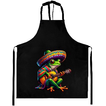 Discover Cinco de Mayo Frog Mariachi Guitar Aprons