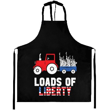 Discover Liberty Tractor Patriotic American Aprons