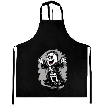 Discover Ghost Dressed as a Skeleton For Halloween Aprons