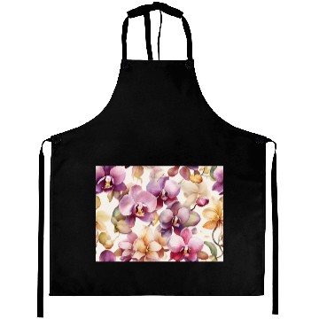 Discover Sweet Watercolor Orchid Art Aprons
