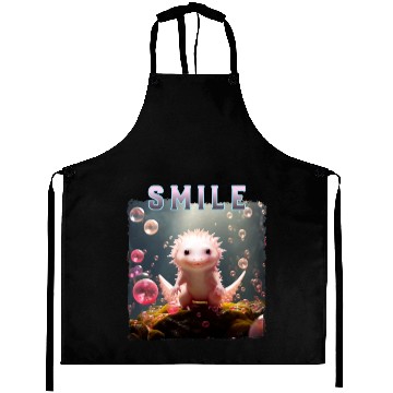 Discover Whimsical Axolotl with Bubbles Aprons