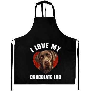 Discover Brown Labrador I LOVE MY CHOCOLATE LAB Owners Aprons