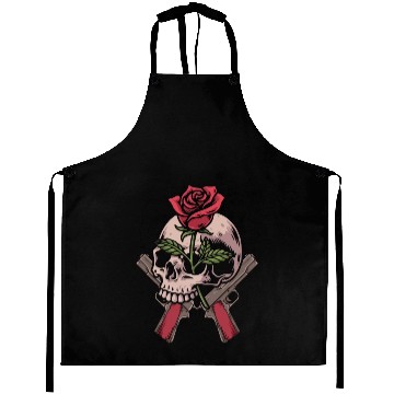 Discover Skeleton Roses Guitar Skull Roses Guns Aprons