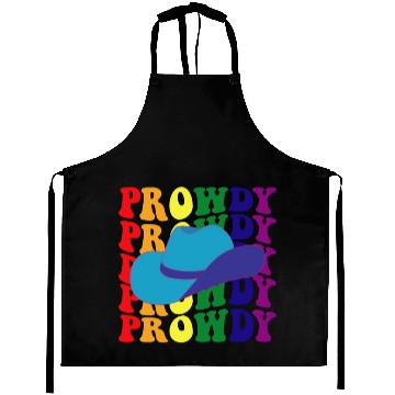 Discover Prowdy Gay Lesbian Howdy Cowboy LGBTQ Pride Groovy Aprons
