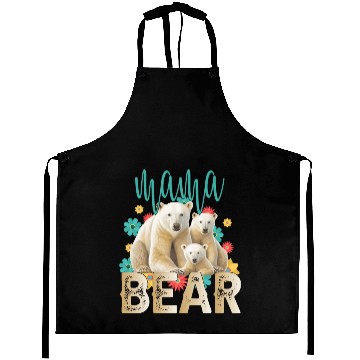 Discover Mama Bear Gift Rose Flowers Mama Bear with 2 Cubs Aprons