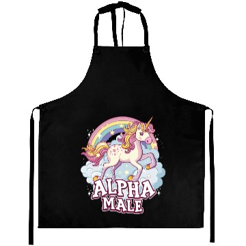 Discover Alpha Male Unicorn Aprons