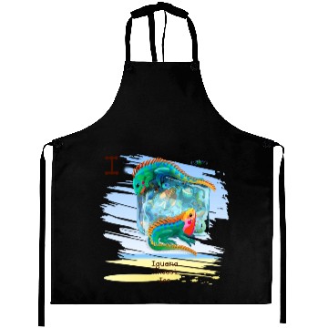 Discover Unique Creative Cute I Alphabet Iguana Insect Ice Aprons