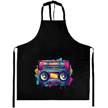 Discover Retro Classic Cassette Tape for a 80s Fan Aprons