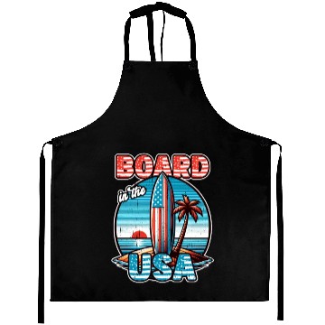 Discover Board in the USA Patriotic Summer Surfboard Aprons