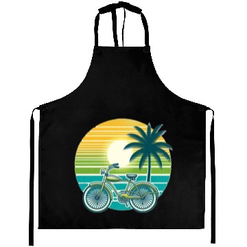 Discover Retro Bike and Palm Tree Aprons