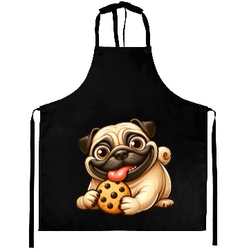 Discover Pug with Cookie Sweet Dessert Aprons