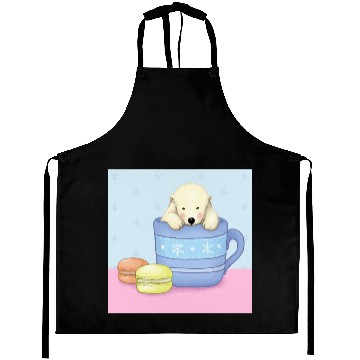 Discover Cute Polar Bear Illustration (Color) Aprons