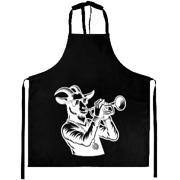 Discover Goat Trumpeter Silhouette Aprons
