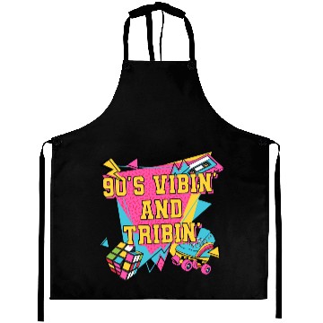 Discover 90s Vibin and Tribin 1990 Cool Chill Easygoing Par Aprons