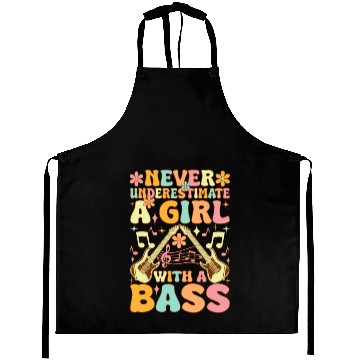Discover Never Underestimate A Girl With A Bass Groovy Bass Aprons