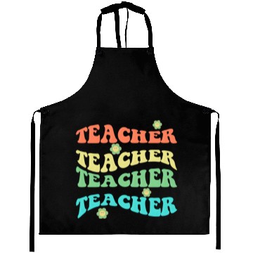 Discover Retro Groovy In My Teacher Era Teacher Life T-Shir Aprons