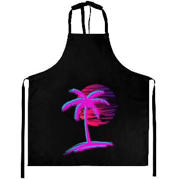 Discover sunset Vaporwave Palm Tree Aesthetic Tropical Aprons