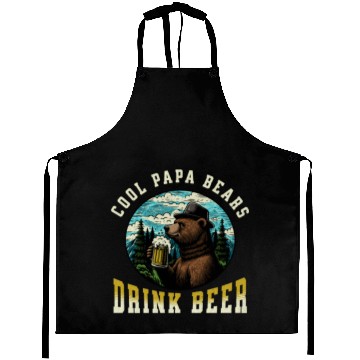 Discover Cool Papa Bears Drink Beer Aprons