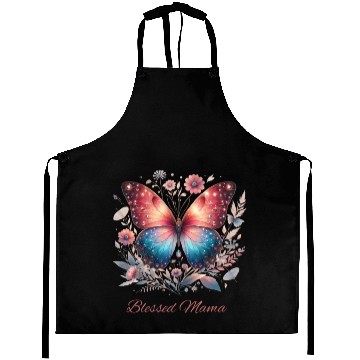 Discover Floral Butterfly Blessed Mama Aprons
