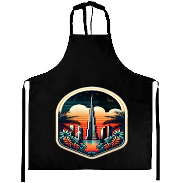 Discover Dubai City United Arab Emirates Vintage Travel Aprons