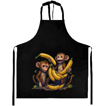 Discover monkey play with banana Aprons
