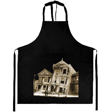 Discover San Francisco 1906 Earthquake Illustration URM Aprons