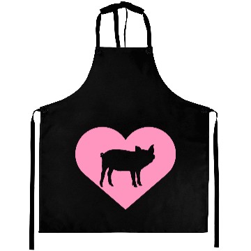 Discover I Love Pigs pig heart piggy piglet silhouette Aprons