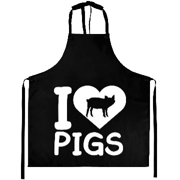 Discover I Love Pigs pig heart piggy piglet Silhouette Aprons