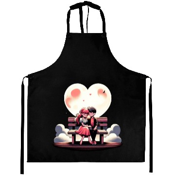 Discover Heart Moon Embrace Aprons