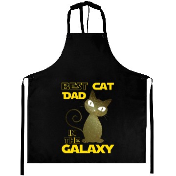 Discover Galaxy Cat Best Cat Dad Aprons