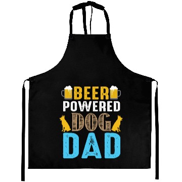 Discover Bear powered dog dad Aprons
