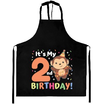Discover Monkey 2nd Birthday Kids Two Years Old Aprons