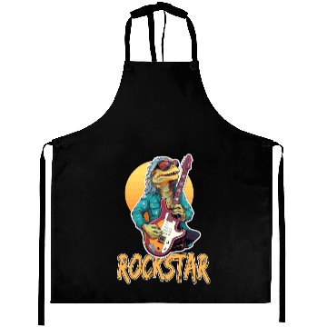 Discover Rockstar Reptile Musician with Electric Guitar Aprons