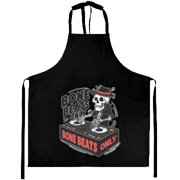 Discover Bone Beats Only Vintage Skeleton DJ Mixing Music Aprons